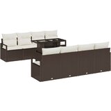 vidaXL Vrtna sedežna garnitura 7 pcs Rjava in krem poli ratan, (5000135229) | Shoptok.si