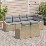  Sjedeća garnitura za vrt 7 kom. Bež i svijetlo siva poliratan 233,5 x 123,5 x 85 cm | shoptok.hr