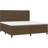  Krevet s oprugama i madracem tamnosmeđi 200x200 cm od tkanine | shoptok.hr