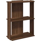 Maison Chic Knjižna omara - Knjižni regal 3-nadstropna rjavi hrast 60x30x80 cm inž. les, (21725567) Cene