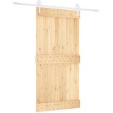  Klizna vrata Prirodna i bijela 100 x 210 cm Čvrsta borovina | shoptok.hr