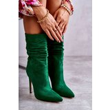 Boto FS1 Women's Wrinkled Boots Boots Green Laguna | Shoptok.si