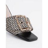 GOODIN Tweed black and white mules on a heel | Shoptok.si