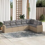  7-dijelni set vrtnih sofa od poliratana s jastucima bež | shoptok.hr