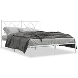 Maison Chic Kovinski Posteljni okvir - Dvoposteljna postelja - Zakonska postelja z vzglavjem bel 140x190 cm, (21693188) | Shoptok.si