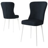 Hanah home set trpezarijskih stolica Tita 6 kom, antracit tkanina Babyface, bele metalne noge | Eponuda.com