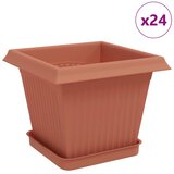 vidaXL Saksije za biljke 24 pcs Crvena cigla 20 x 20 x 16 cm Plastika - Crvena cigla 33 x 33 x 26 cm 24 Cijene