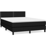  Box spring postelja z vzmetnico črna 140x200 cm blago, (20724454) | Shoptok.si