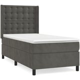 Maison Chic Box spring postelja - Vzmetna postelja z vzmetnico temno siva 100x200 cm žamet SL14198, (21903669) Cene
