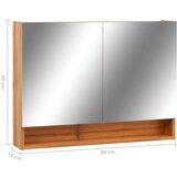 vidaXL LED kopalniška omarica z ogledalom hrast 80x15x60 cm MDF | Shoptok.si
