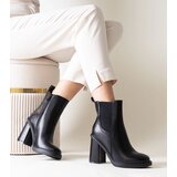 Gemre Black eco-leather block-heeled ankle boots Almase | Shoptok.si