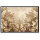  Slika - Carved Baroque Ornaments Rich Composition in Sepia Colors 60x40 U crnom drvenom okviru | shoptok.hr