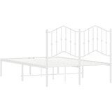  Metalni okvir za krevet s uzglavljem bijeli 120x200 cm | shoptok.hr