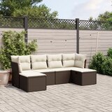 Maison Chic Seti vrtnega pohištva - Vrtna garnitura - Vrtni pohištvo set 6-delna z blazinami rjav poli ratan, (21804390) | Shoptok.si