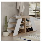 Hanah home pyramid shoe bench - oak, white oakwhite shoe cabinet | ePonuda.com