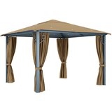 Sjenica sa zastorom 300 x 300 cm smeđe-siva aluminijska | shoptok.hr