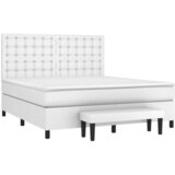  Krevet s oprugama i madracem bijeli 180x200 cm umjetna koža | shoptok.hr