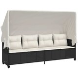  5-dijelna vrtna garnitura od poliratana s jastucima crna 204 x 55 x 70 cm | shoptok.hr