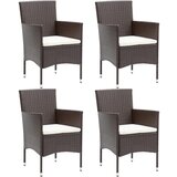 Maison Chic Vrtni jedilni stoli - Stol za vrt 4 kosi poli ratan rjavi JS372, (21878697) | Shoptok.si