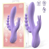 ENGILY ROSS Lindsay Liquid Silicone Flexible 2 Motors Vibe with Anal Chain Lila