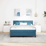  LED Box Spring Krevet Tamno plava 140 x 190 cm Baršun | shoptok.hr