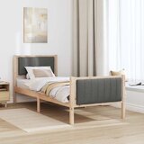  Okvir kreveta smeđe i tamnosivo 75 x 190 cm Masivna borovina | shoptok.hr