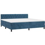 Box spring postelja z vzmetnico temno modra 200x200 cm žamet, (20789886) | Shoptok.si