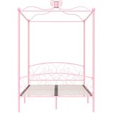 Okvir za krevet s nadstrešnicom ružičasti metalni 120 x 200 cm | shoptok.hr