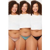 Trendyol Curve Black Mink Oil 3-Pack String Panties | Shoptok.si