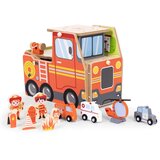 ECO TOYS drveni set za vatrogasnu postaju, garaža s dodacima | shoptok.hr
