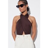 Trendyol Brown Cross Tie Detailed Decollete Knitted Body | ePonuda.com