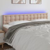 vidaXL LED posteljno vzglavje kapučino 180x5x78/88 cm umetno usnje Cene