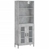 vidaXL Visoka komoda betonsko siva 69,5x34x180 cm inženirski les, (20807584) | Shoptok.si