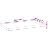 Stolna ploča 80x40x4 cm pravokutna od masivnog drva bagrema | shoptok.hr
