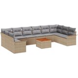  11-dijelni set baštenske sofe s jastučićima bež poli ratan akacija Dvosjed baštenska sofa s pohranom i jastučićima bež poli rat | shoptok.hr