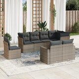 vidaXL 8-dijelni set vrtnih sofa od poliratana s jastucima sivi Cijene