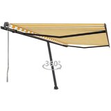 vidaXL prostostoječa avtomatska tenda 400x300 cm rumena/bela | Shoptok.si