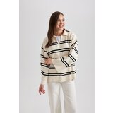 Defacto regular Fit Striped Polo Collar Tunic Cene