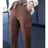 Gemre Nuala brown cargo pants with sewn-on pockets | Shoptok.si