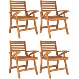  5-dijelni vrtni blagovaonski set od masivnog bagremovog drva Smeđa Ø 85 cm | shoptok.hr