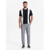 Ombre Men's REGULAR FIT chino pants with elastic waistband - gray | Eponuda.ba