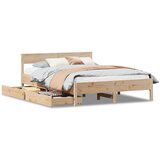Maison Chic Posteljni okvir - Dvoposteljna postelja - Zakonska postelja brez vzmetnice 140x190 cm trdna borovina-J10764, (21769579) | Shoptok.si