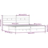 Metalni Kovinski posteljni okvir brez vzmetnice sonoma hrast 193x203 cm, (21607880) | Shoptok.si