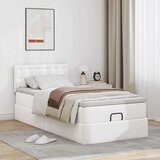 vidaXL Otomanski posteljni okvir z vzmetnico bel 80x200 cm um. usnje | Shoptok.si