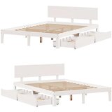 vidaXL Okvir kreveta s ladicama bez madraca bijeli 150x200 cm | shoptok.hr