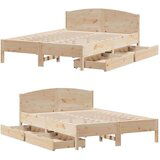 vidaXL Okvir kreveta bez madraca 160 x 200 cm od masivne borovine | shoptok.hr