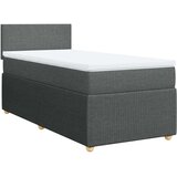 vidaXL Box spring postelja z vzmetnico temno siva 90x190 cm blago | Shoptok.si
