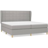Maison Chic Box spring postelja - Vzmetna postelja z vzmetnico svetlo siva 200x200 cm blago SL7077, (21902917) | Shoptok.si