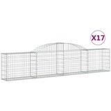  Obokana gabionska košara 17kosov 300x30x60/80 cm cinkano železo, (21000562) | Shoptok.si