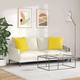 vidaXL Blazine za kavč 2 pcs Svetlo rumena 50 x 50 cm blago | Shoptok.si